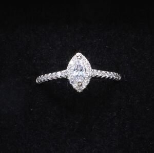 925 Silver Marquise Cut Cubic Zirconia Engagement Ring